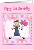 11th Birthday Pink Angel card