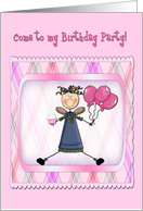 Birthday Party Pink Angel card