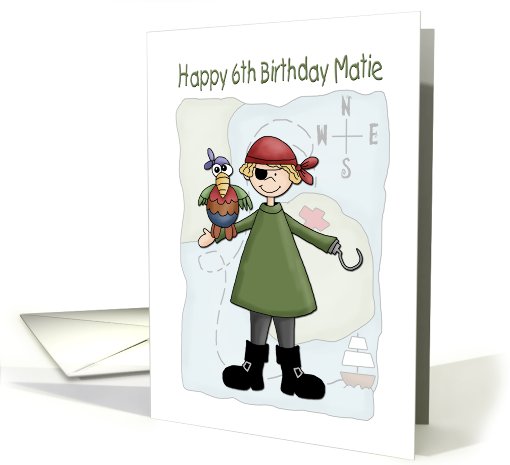 Birthday 6 Pirate card (423693)