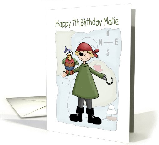 Birthday 7 Pirate card (423867)