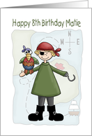 Birthday 8 Pirate card