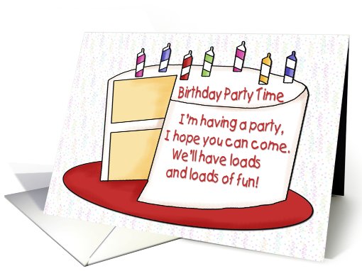 Birthday Invitation Cake card (424007)