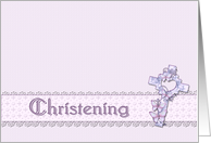 Christening InvitationLavender Cross card