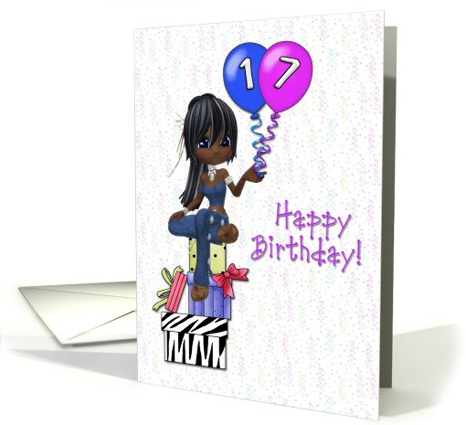 17th Birthday Girl card (429307)