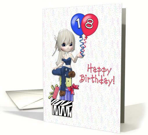 18th Birthday Girl card (429310)