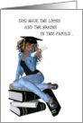 Smart Dark Girl Graduate card