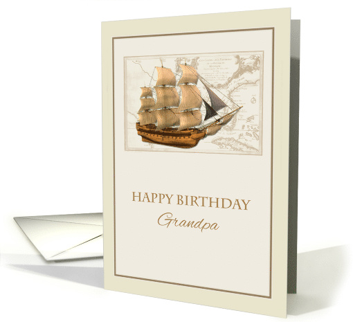 Tall Ship Birthday Grandpa card (438527)