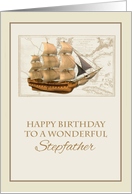Tall Ship Birthday Stepfather card