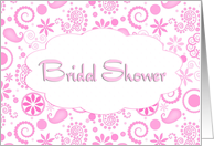 Bridal Shower Pink Paisley Invitation card