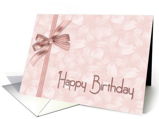 Birthday Mauve Floral Bow card (445365)