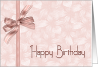 Birthday Mauve Floral Bow card