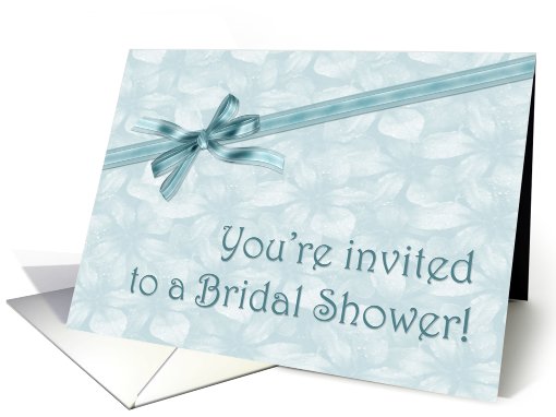 Bridal Shower Blue Floral Bow card (445371)