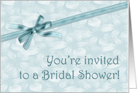 Bridal Shower Blue Floral Bow card