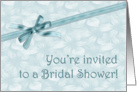 Bridal Shower Blue Floral Bow card
