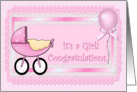 Baby Girl Congratulations card
