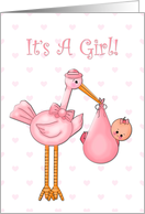 Baby Girl Announcement card