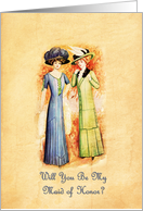 Vintage Maid of Honor card
