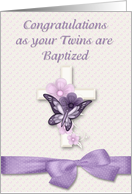 Twin Girls Christening card