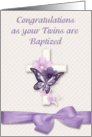 Twin Girls Christening card