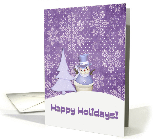 Purple Snowman Snowflakes card (505867)