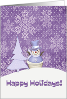Purple Snowman Snowflakes card