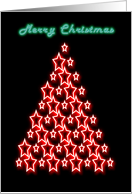 Retro Look Christmas Tree Red card