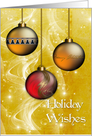 Gold Baubles Glow Ornaments card