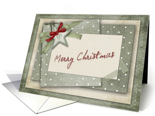Sage Green Scrap Style Christmas card (526503)