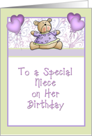 Teddy Bear Niece Birthday card
