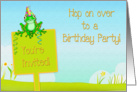 Kids Frog Birthday Party Invite card