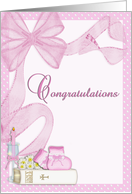 Baptism Congratulations Pink card