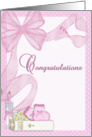 Baptism Congratulations Pink card