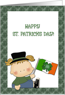 St. Patrick Girl Irish Flag card