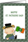 St. Patrick Girl Irish Flag card