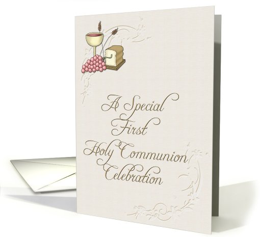 First Communion Tan card (566299)