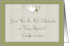 Confirmation Dove Green card