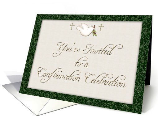 Confirmation Dove Green card (566347)