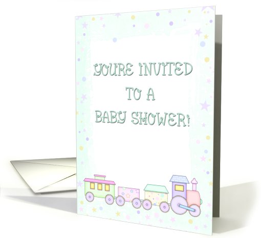 Pastel Train Baby Shower card (566352)