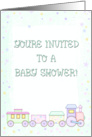 Pastel Train Baby Shower card