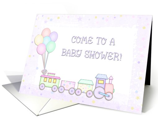 Pastel Train Baby Shower card (566362)