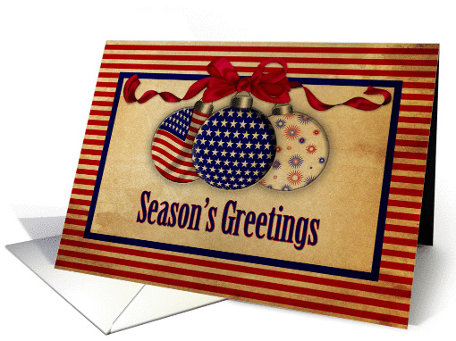 Grunge Patriotic Christmas Ornaments card (696808)