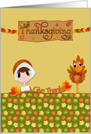 Thanksgiving Pilgrim Turkey card