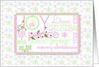 Pastel Christmas Phrases card