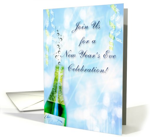 Blue Champagne New Years Invitation card (717327)