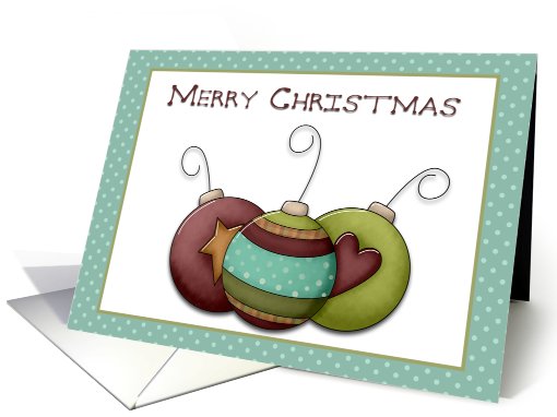 Prim Style Christmas Ornaments card (728670)