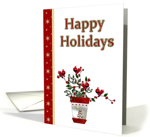 Holly Plant and Red Birds card (728672)