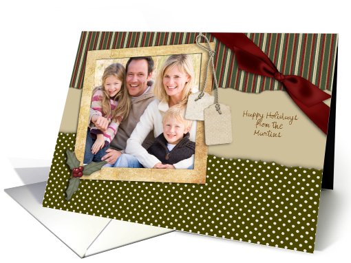 Green Dots Scrap Christmas Photo card (848858)