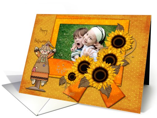 Scarecrow Sunflowers Photo card (849383)