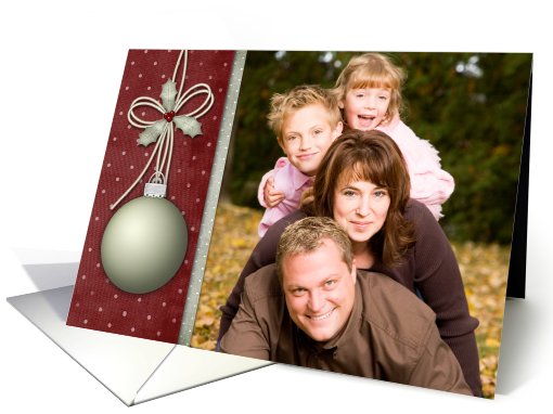 Christmas Ornament Holly Photo card (849440)