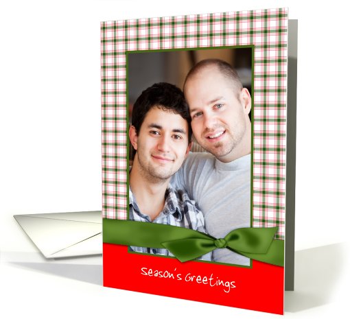 Green Red Plaid Holiday Photo card (852771)